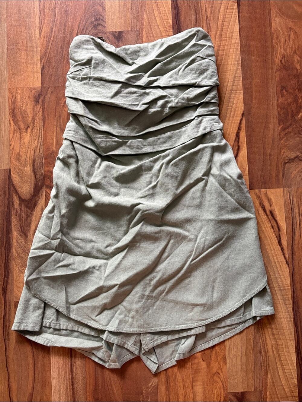 Zara Woman’s Olive Green Strapless Romper Size M NWT
